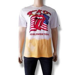 Rise As 1ne Ombre Acid Wash Worldwide Tour Toungue Graphic Print T-Shirt